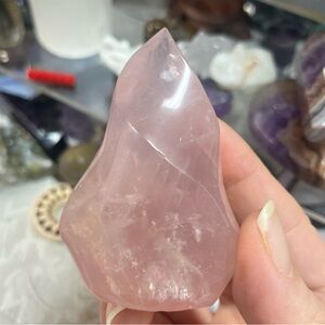 Rose Quartz Crystal Flame
